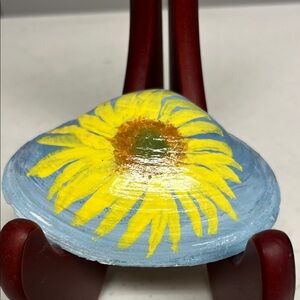 Hand-Painted Sunflower Shell Art